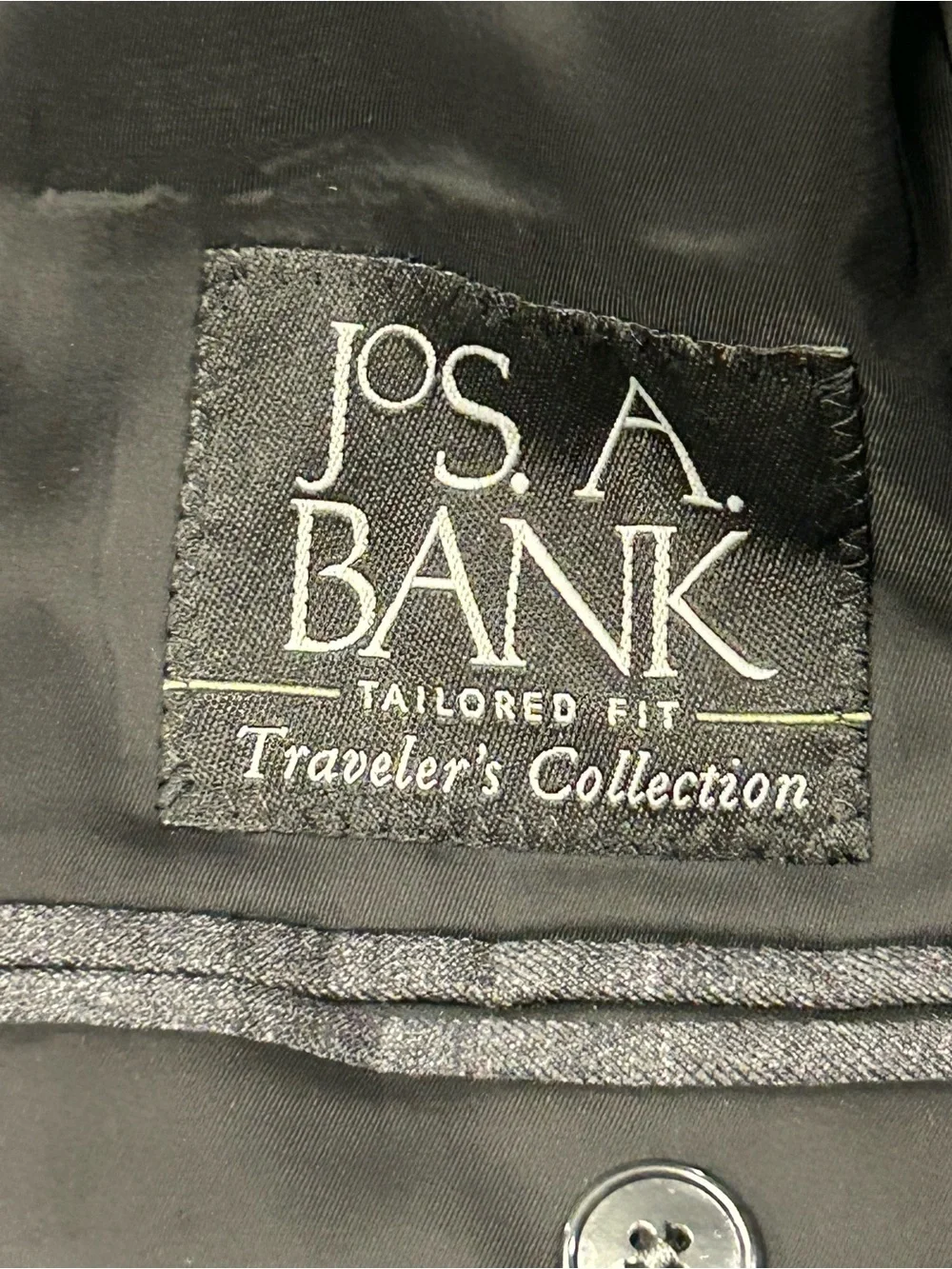 Jos. A. Bank Traveler Men's Gray Windowpane 2PC Suit 100% Wool 42S Formal Office